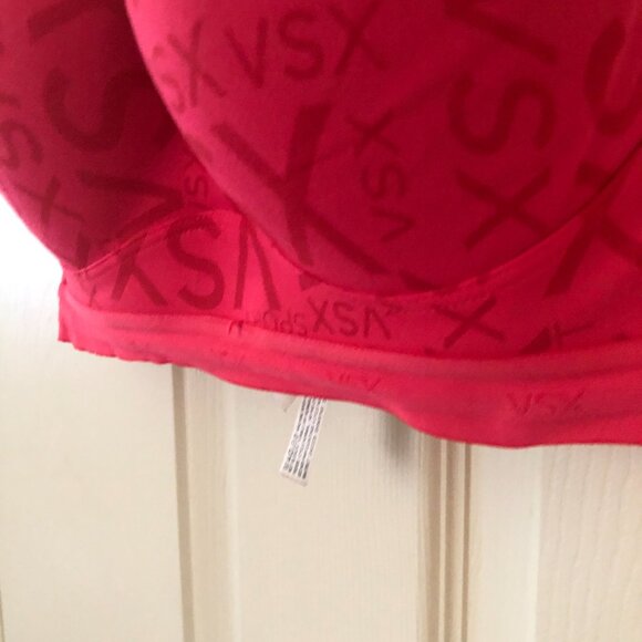 VSX SPORT Push Up Bra 34C Neon Pink Logo Monogram Activewear Gym Aesthetic - Picture 4 of 8